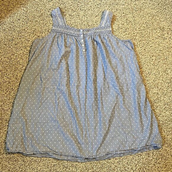 Croft & Barrow Womens Nightgown Plus Size 2X Blue 100% Cotton Swiss Dot Lghtwght - Picture 1 of 9